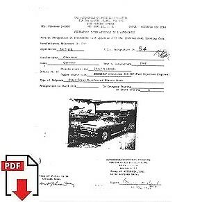 1962 Chevrolet Corvette (20867) FIA homologation form PDF download